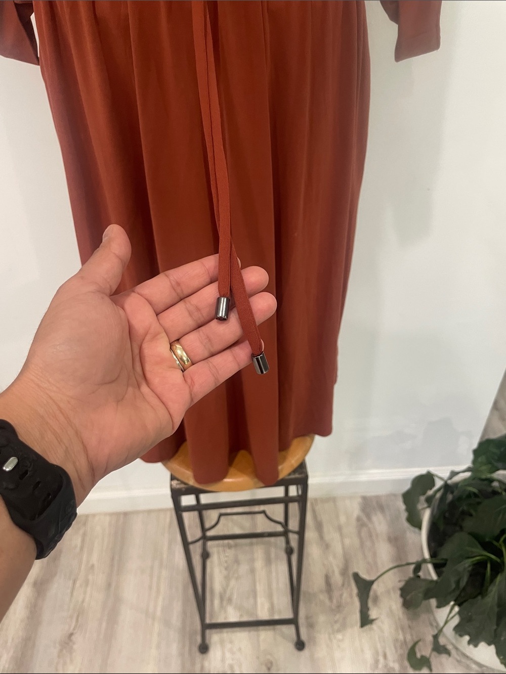 torrid Rust Zip-Front Drawstring Midi Dress - Picture 6 of 7